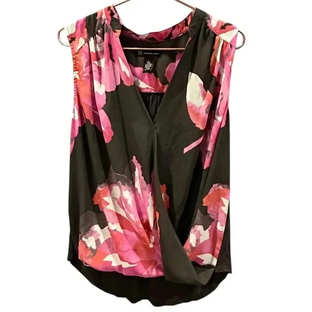 INC floral blouse size L